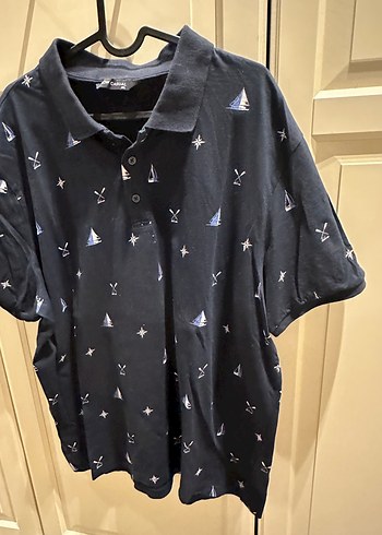 Lacivert Baskılı Erkek Polo Tişört - Görsel 6