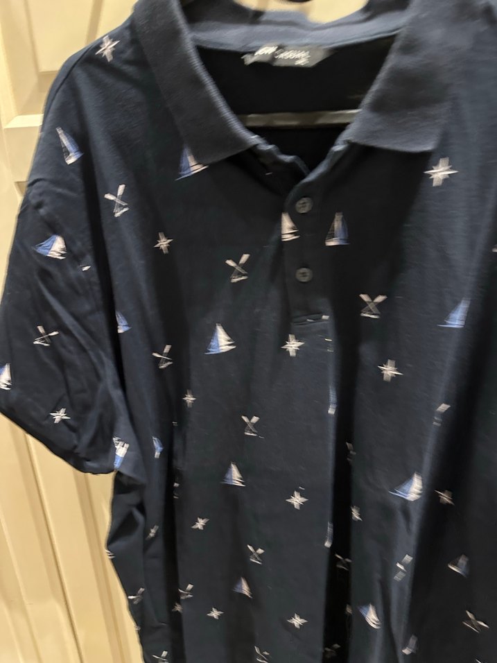 Lacivert Baskılı Erkek Polo Tişört - Görsel 3