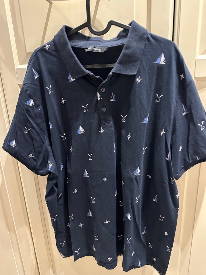 Lacivert Baskılı Erkek Polo Tişört - Görsel 2