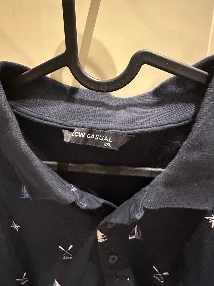 Lacivert Baskılı Erkek Polo Tişört - Görsel 5