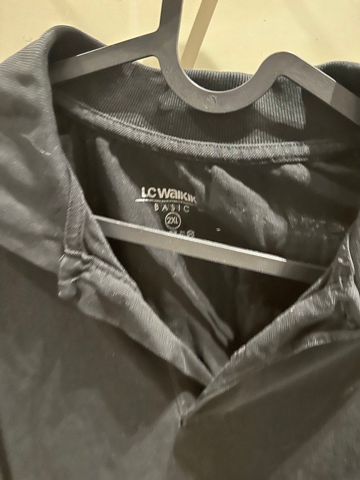 Erkek Siyah Polo Tişört Loose Fit - Görsel 2