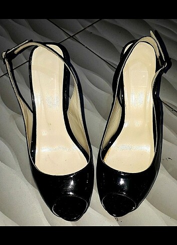 SİYAH PLATFORM TOPUK ŞIK AYAKKABI 37 NUMARA - Görsel 2