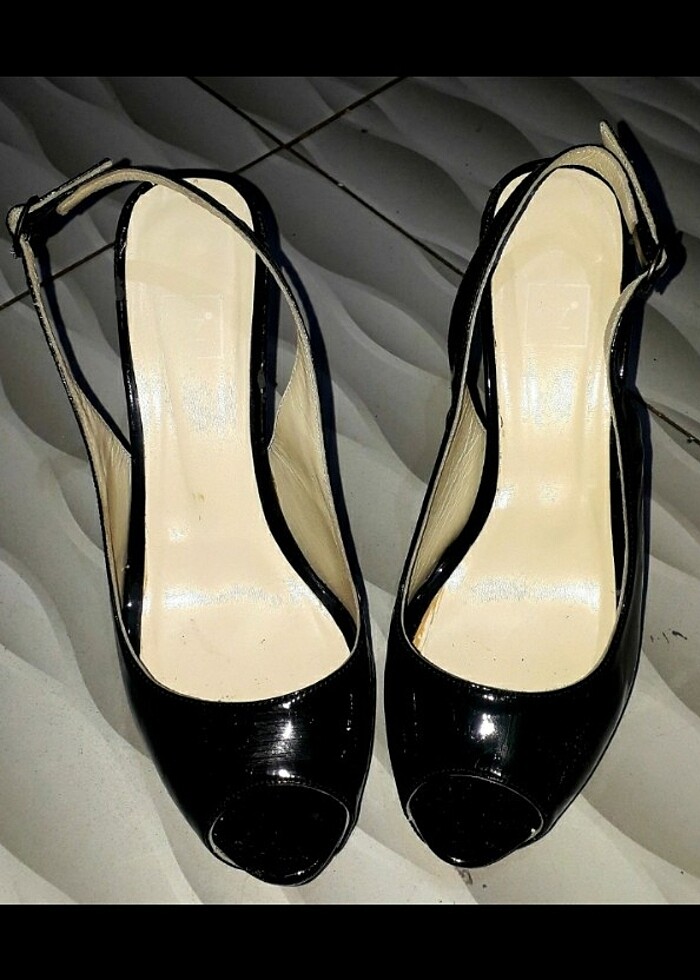 SİYAH PLATFORM TOPUK ŞIK AYAKKABI 37 NUMARA - Görsel 2