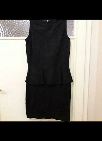 SİYAH BELİ ETEKLİ 36 BEDEN GECE ELBİSESİ - Görsel 2