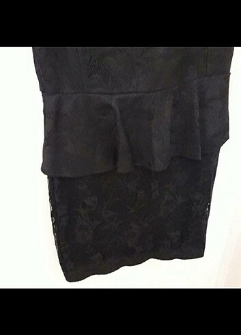 SİYAH BELİ ETEKLİ 36 BEDEN GECE ELBİSESİ - Görsel 5