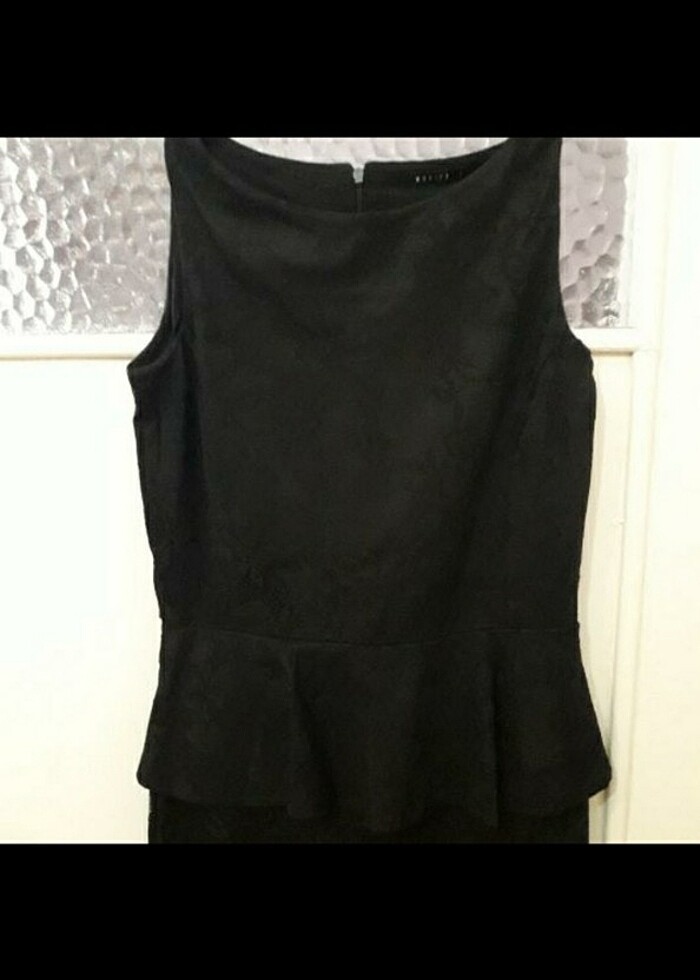 SİYAH BELİ ETEKLİ 36 BEDEN GECE ELBİSESİ - Görsel 3