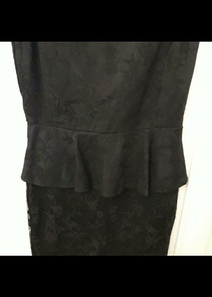 SİYAH BELİ ETEKLİ 36 BEDEN GECE ELBİSESİ - Görsel 4