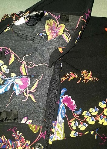 H&M XS BEDEN ÇİÇEK DESENLİ MİDİ BOY PANTOLON - Görsel 4