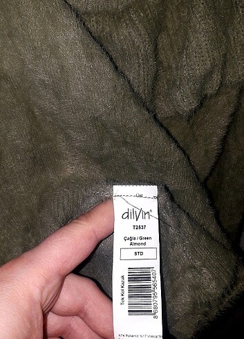 Dilvin Yumuşacık dokulu Standart tek kol kazak Hâki  - Görsel 5