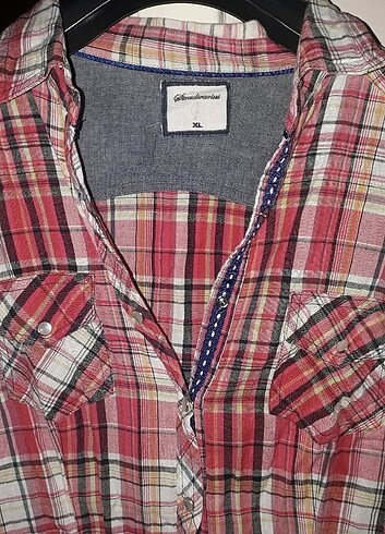 Stradivarius Xl beden ekose gömlek pembe tonlarında - Görsel 2