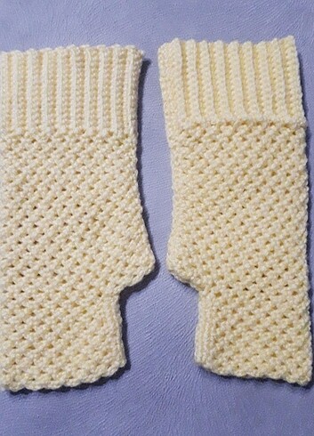 Sarı parmaksız eldiven vintage - Görsel 3