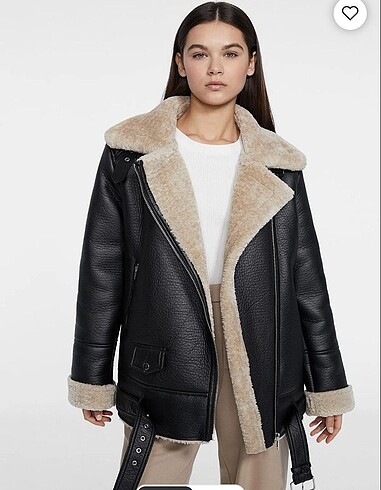 Stradivarius bıker içi yünlü deri ceket