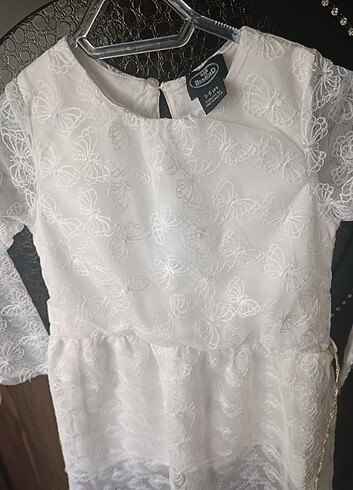 5 Yaş Beden Beyaz elbise 