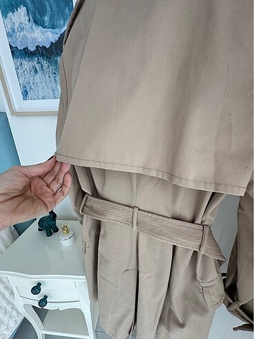 40 Beden camel Renk Şık bir tren trenchcoat .