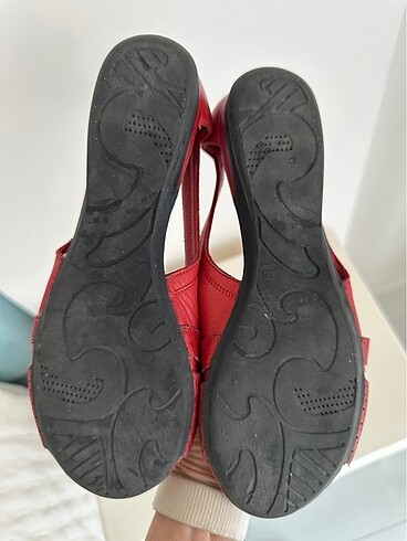 Gerçek deri çok şık kırmızı babetler. - Görsel 5