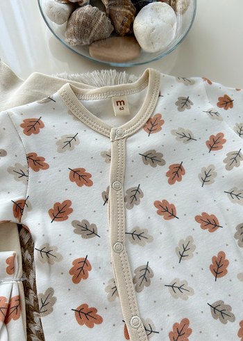 Pamuk Bebek 2 Li Tulum Seti, Desenli ve Düz 3/6 AY - Görsel 2