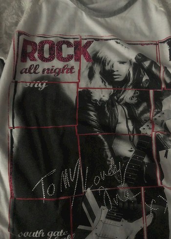 m Beden rock all night y2k grunge tshirt