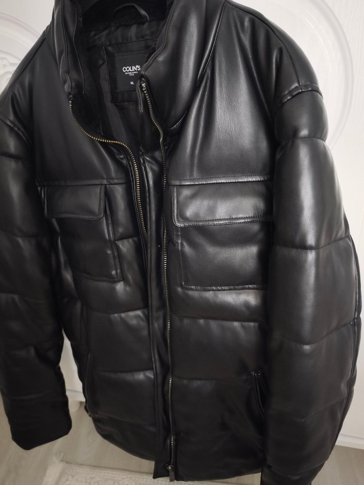 Siyah Deri Biker Ceket - Görsel 3