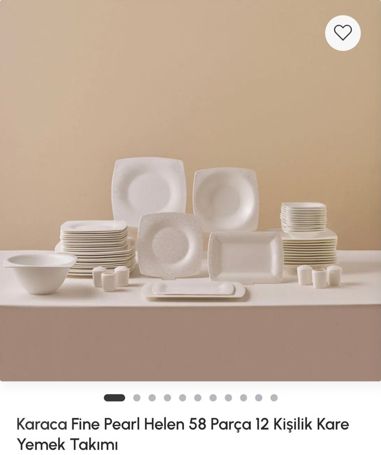 Raraca Fine Pearl 58 Parça 12 Kişilik Kare Yemek Takımı - Görsel 4