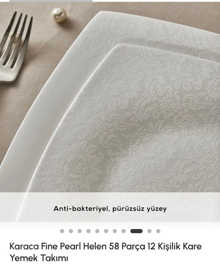 Raraca Fine Pearl 58 Parça 12 Kişilik Kare Yemek Takımı - Görsel 2