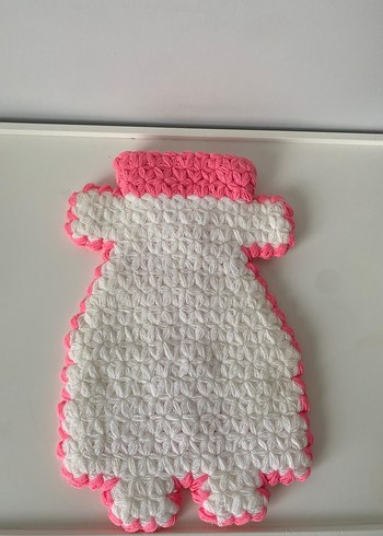 Nakışlı Örgü Pembe banyo lifi - Görsel 2