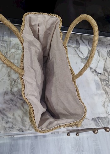 Bej Nakışlı Bohem Örgü Kadın Çanta - Görsel 2