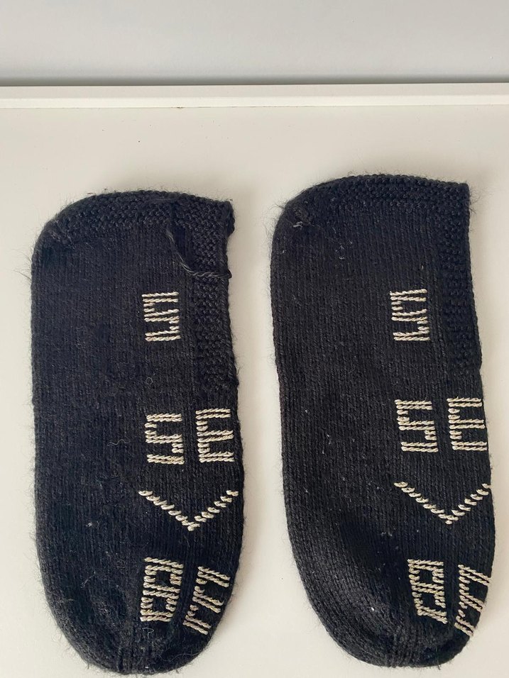 Nakışlı Siyah patik - Görsel 2