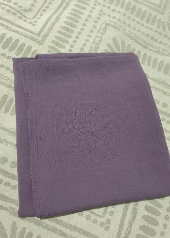 Kadın Mor Pilili Keten Şal - Görsel 4