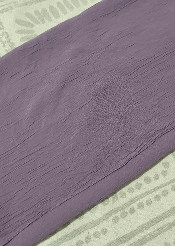 Kadın Mor Pilili Keten Şal - Görsel 2