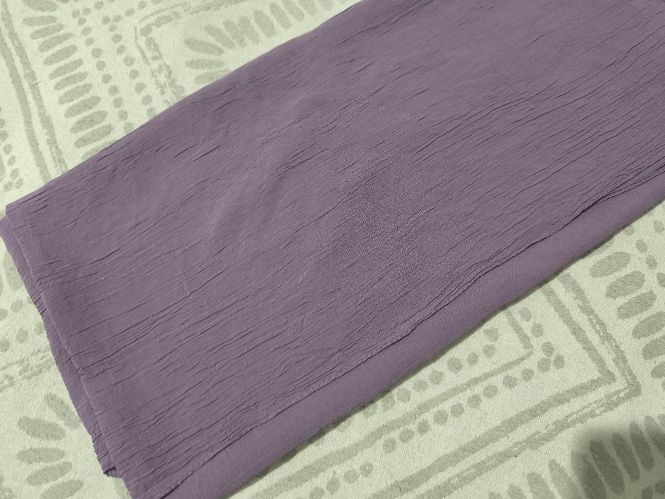 Kadın Mor Pilili Keten Şal - Görsel 2