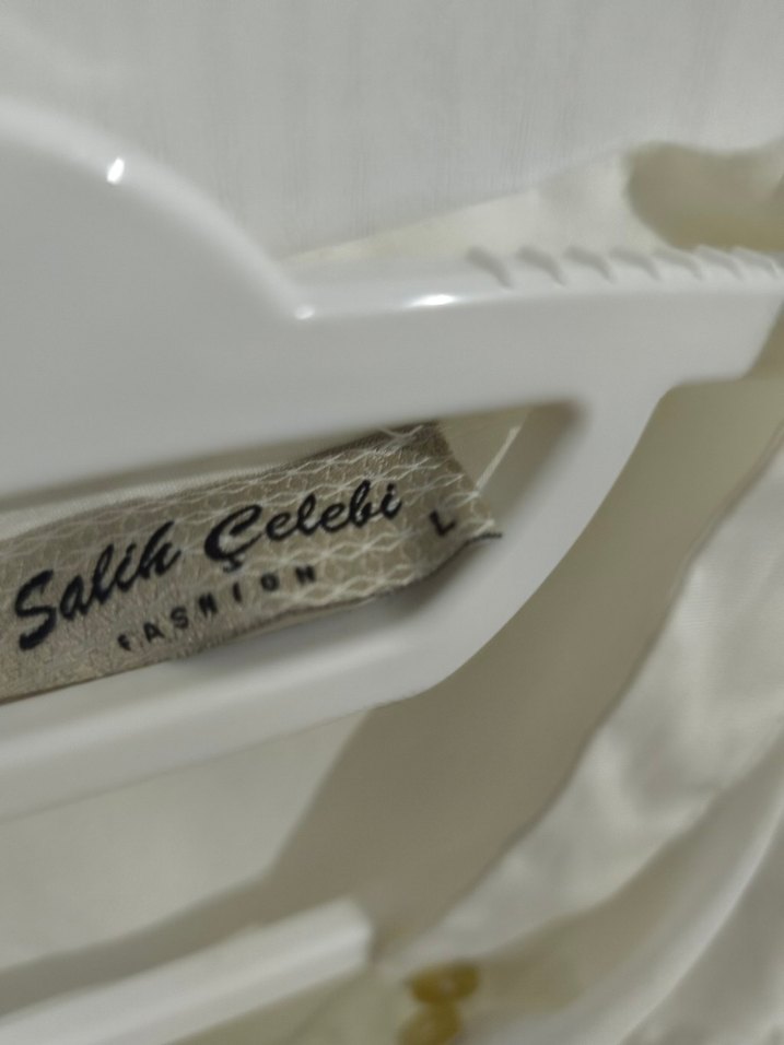 kadin Beyaz Fırfırlı Pamuk tunik gomlek - Görsel 4