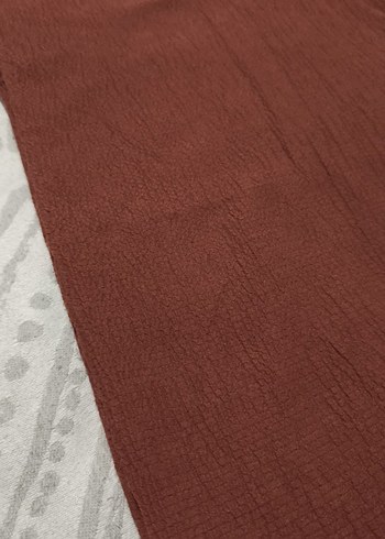 Kahverengi Keten Kadın Şal - Görsel 2