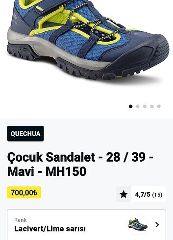 Decathlon çocuk sandalet 