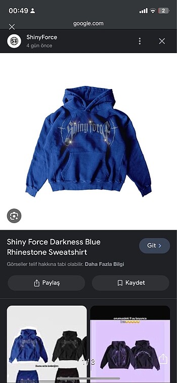 Shiny force mavi sweatshirt
