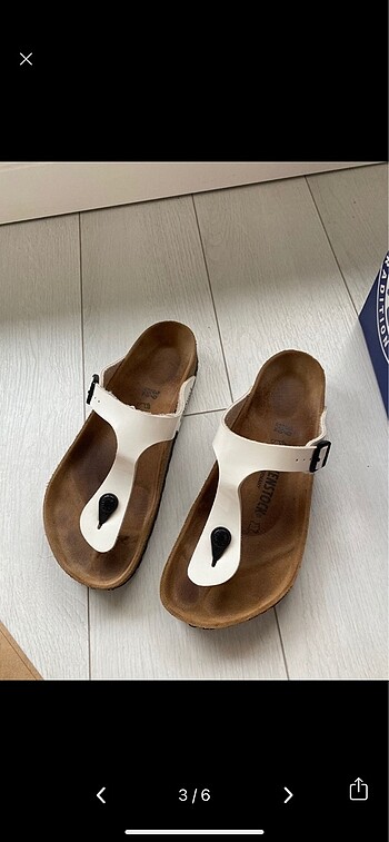 Birkenstock Birkenstock beyaz parmak arası terlik