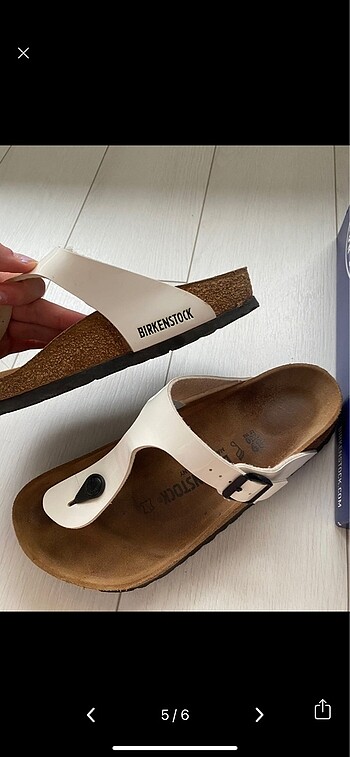 39 Beden beyaz Renk Birkenstock beyaz parmak arası terlik
