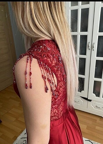 42 Beden bordo Renk Abiye elbise