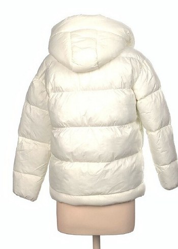 Düğmeli Beyaz Kadın Mont - Görsel 2