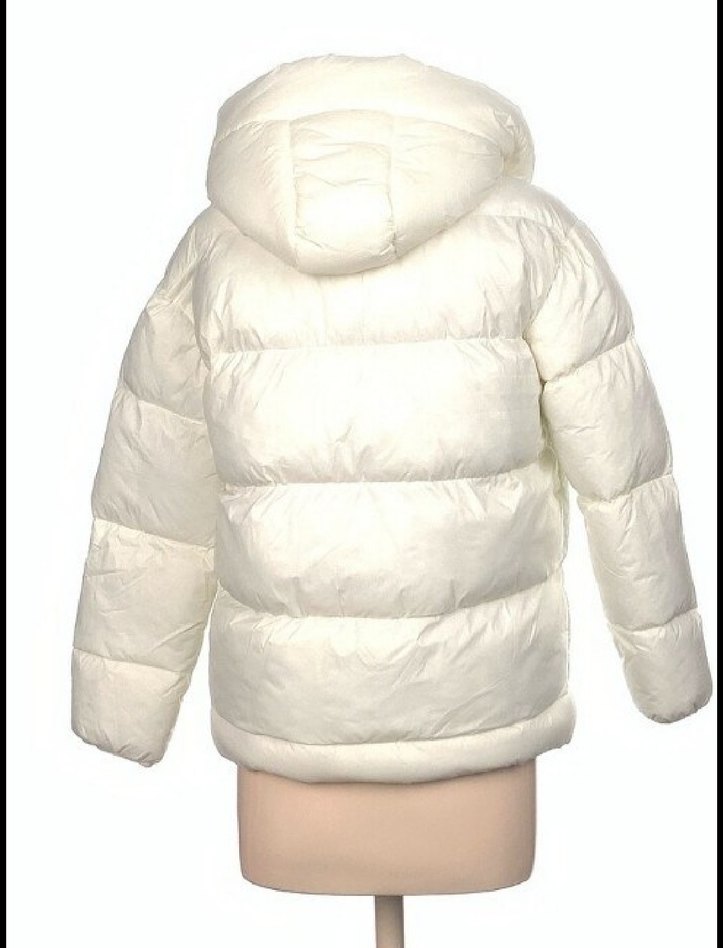 Düğmeli Beyaz Kadın Mont - Görsel 2