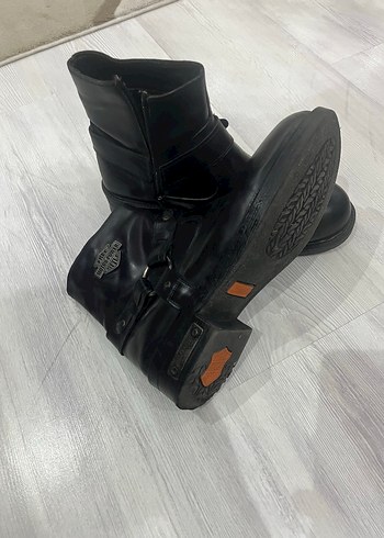 Kemer Detaylı Siyah Deri Biker Bot - Görsel 2