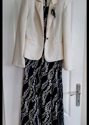 Beyaz Uzun Kollu Kadın Takım Elbise - Görsel 3