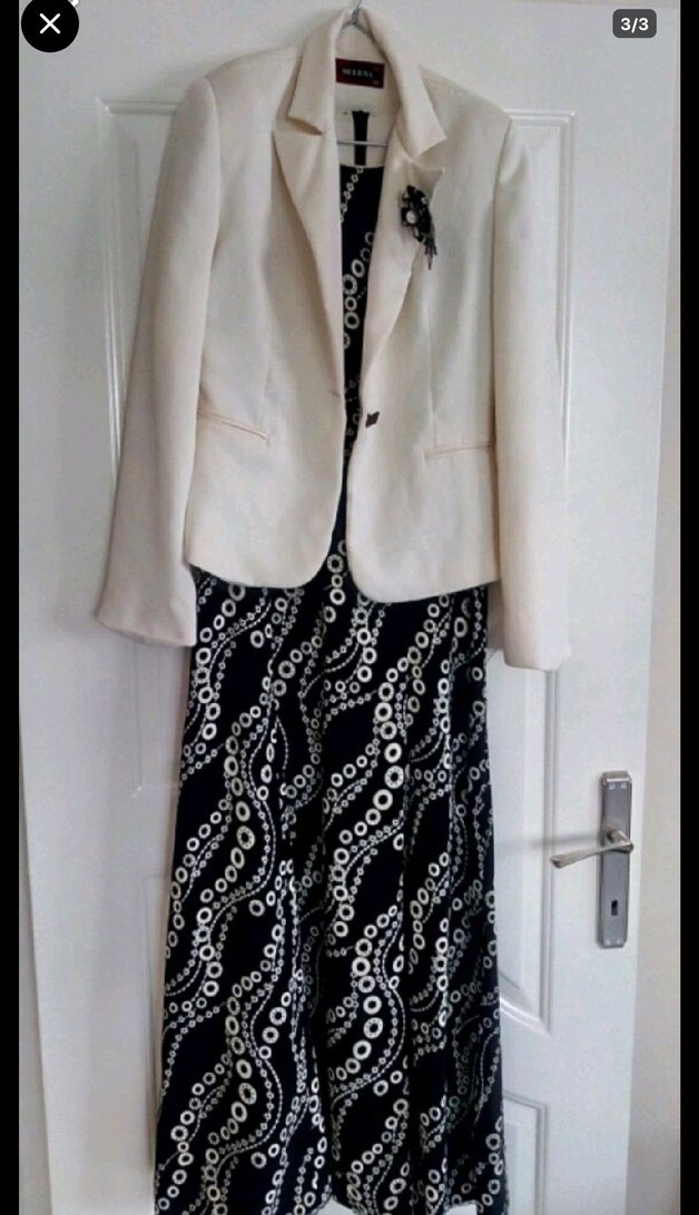 Beyaz Uzun Kollu Kadın Takım Elbise - Görsel 3