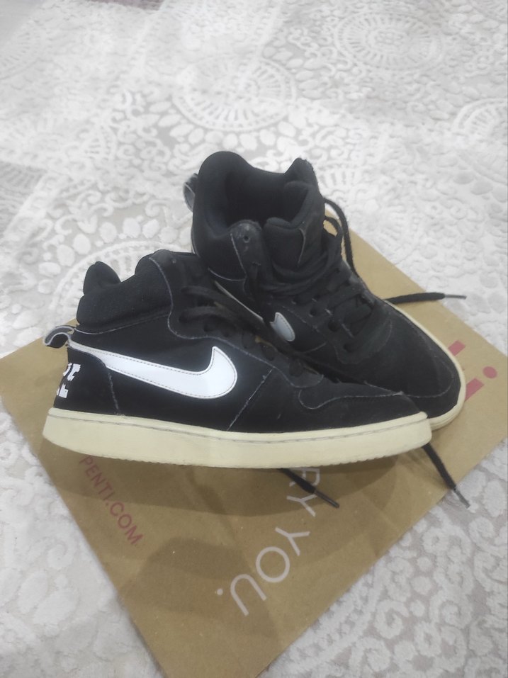 Kadın Siyah Bağcıklı Stiletto Topuklu Spor Ayakkabı - Görsel 2