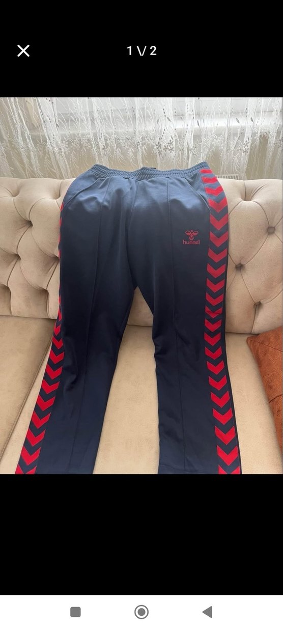 Kırmızı Baskılı Kadın Eşofman Altı - Görsel 2