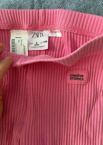 Kız Çocuk Pileli Pembe Tayt - Görsel 2