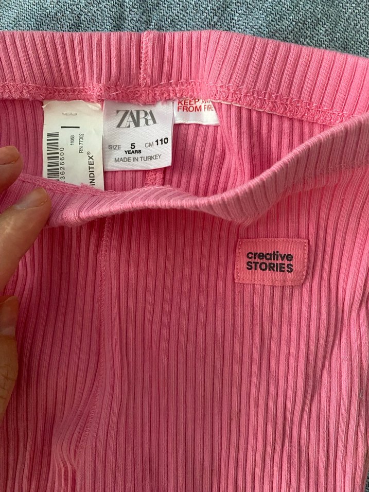 Kız Çocuk Pileli Pembe Tayt - Görsel 2