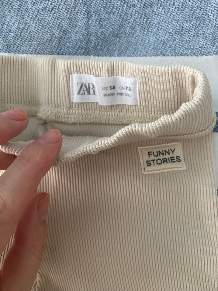 Kız Çocuk Bej Pamuklu Tayt - Görsel 2