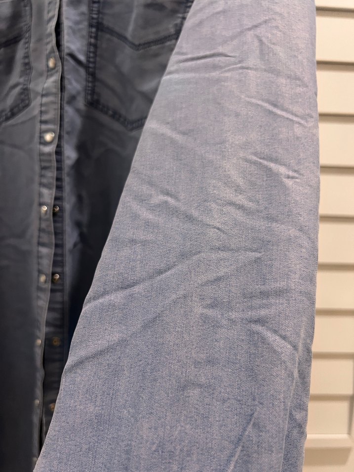 Kadın Mavi Denim Uzun Kollu Gömlek - Görsel 2