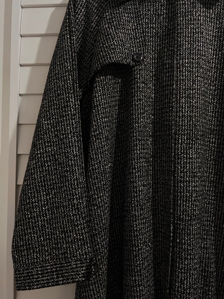 Gri Uzun Kadın İnce Kaşe Kaban - Görsel 2