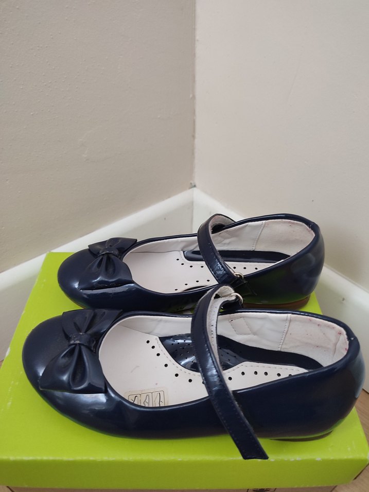 Kız Çocuk Lacivert Tokalı Bale Ayakkabısı - Görsel 3